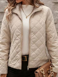 Lapel diamond solid color long-sleeved jacket