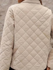 Lapel diamond solid color long-sleeved jacket