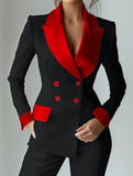 patchwork pocket button blazer