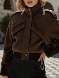 Casual brown motorcycle jacket