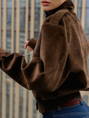 Casual brown motorcycle jacket