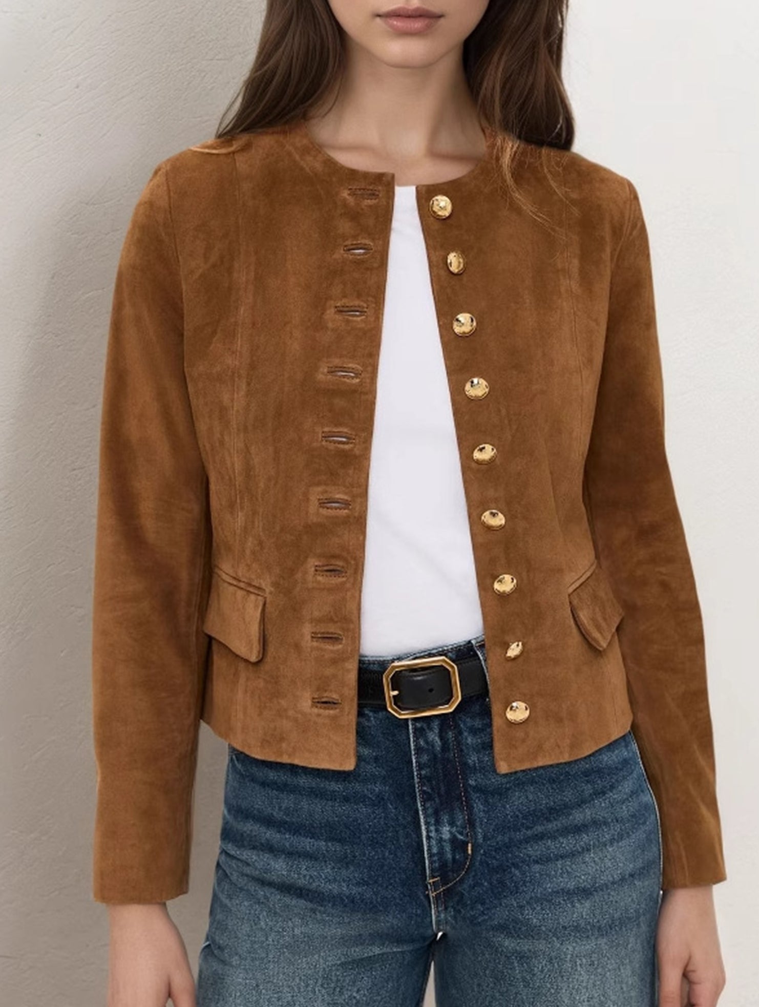 Fashionable single-breasted short coat