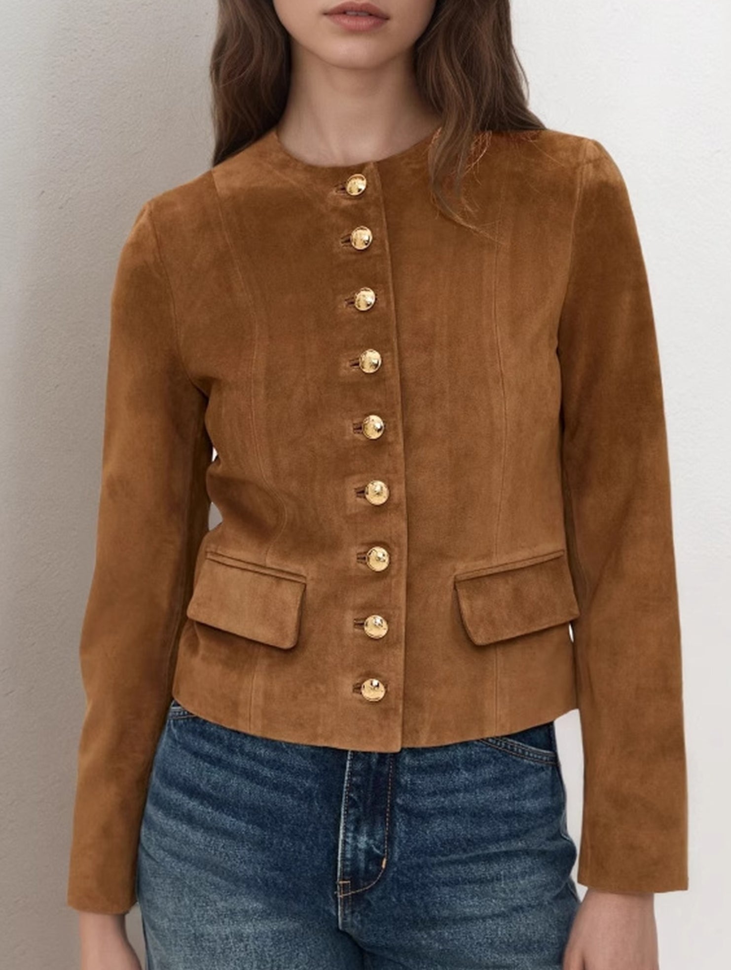 Fashionable single-breasted short coat