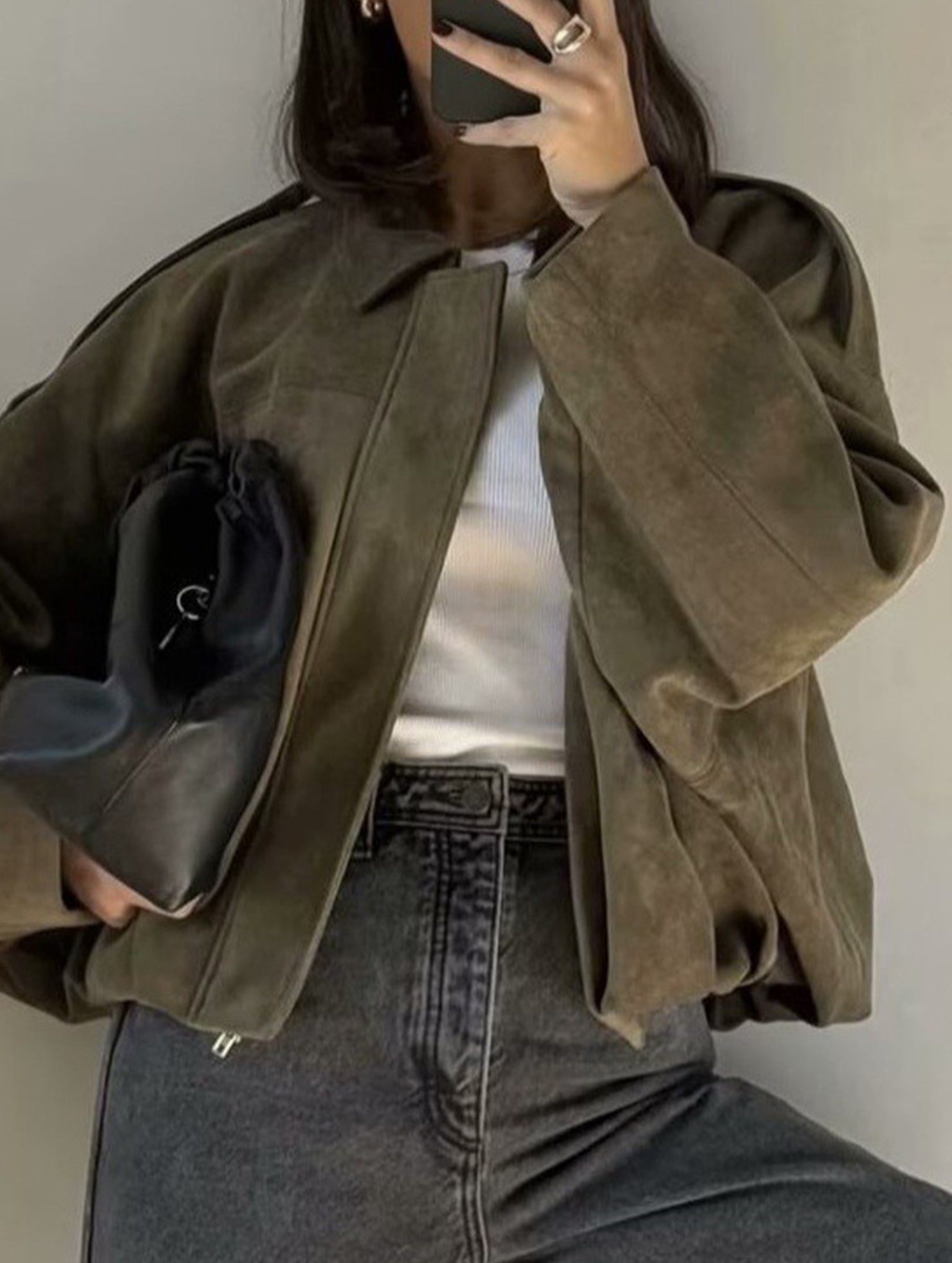 Vintage punk suede jacket