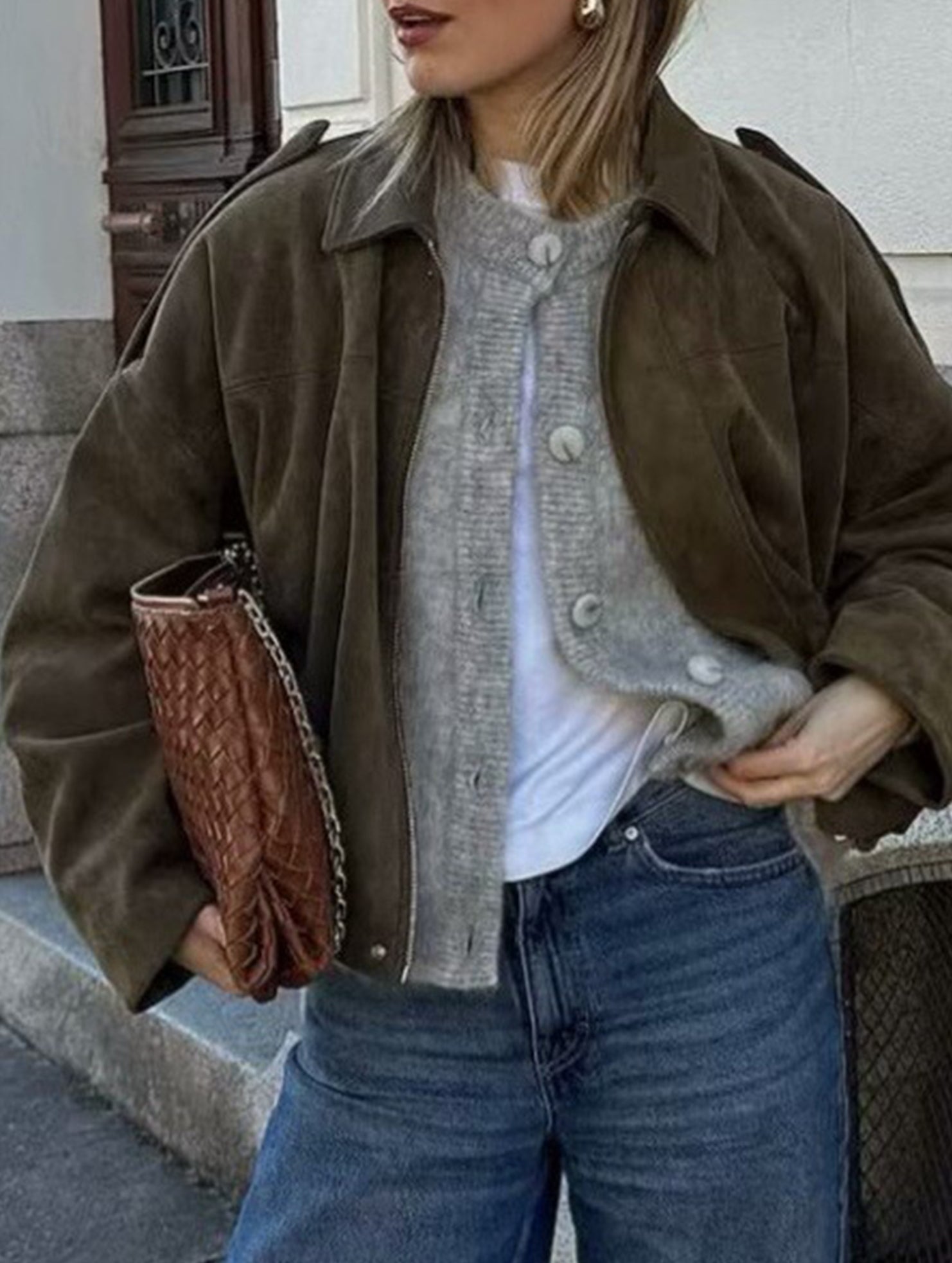 Vintage punk suede jacket