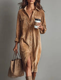 lazy corduroy shirt dress