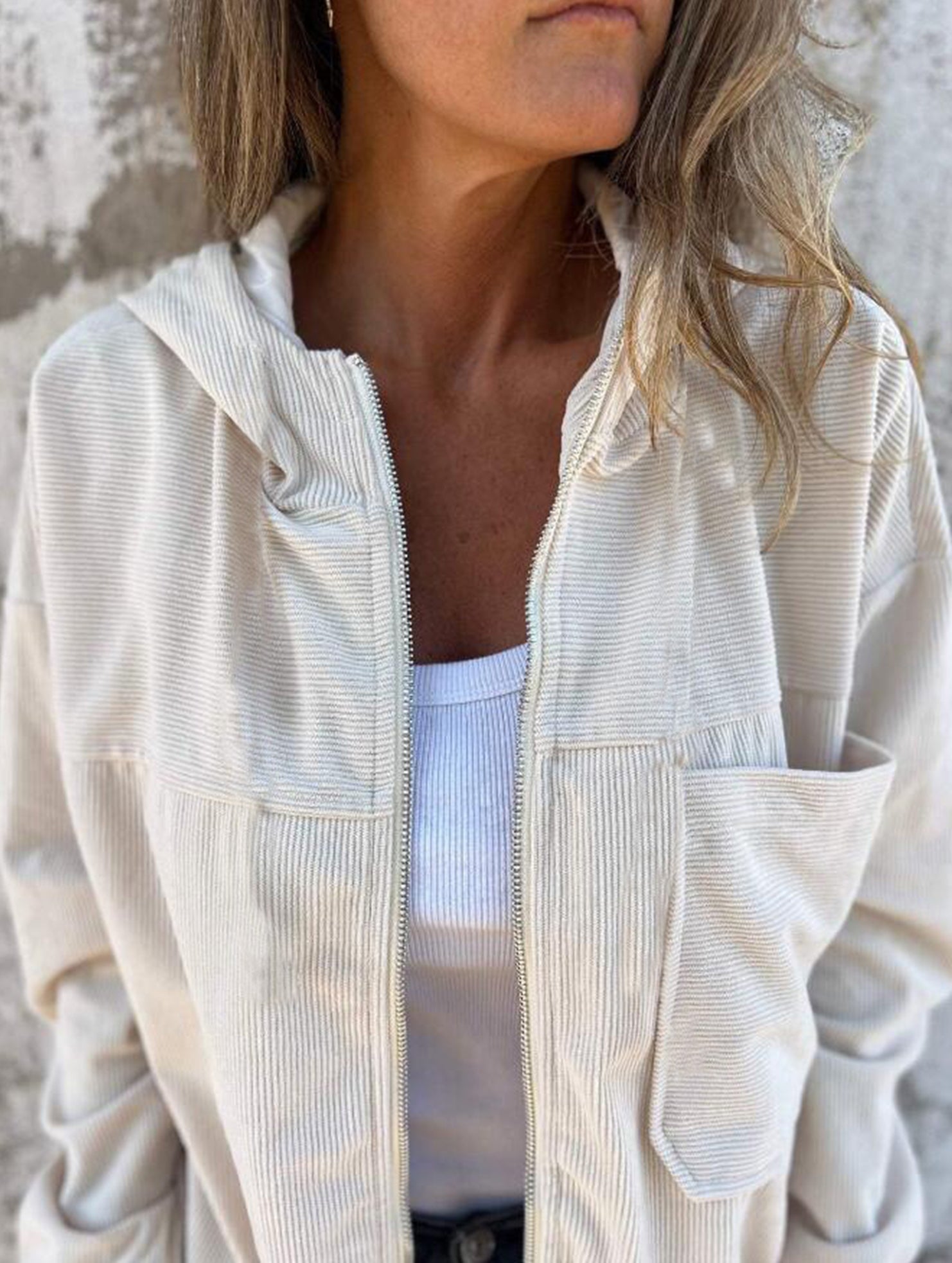 retro corduroy hooded jacket