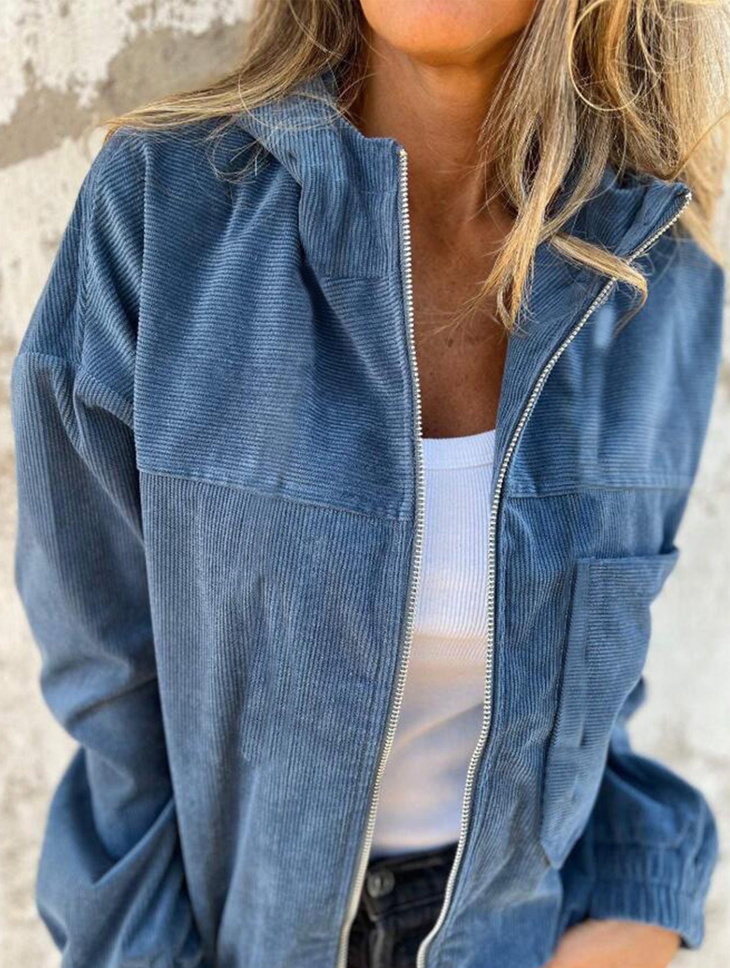 retro corduroy hooded jacket