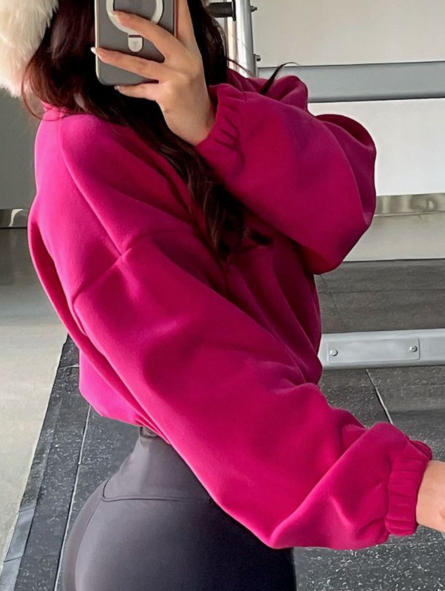 New fleece-lined warm drawstring sports jacket