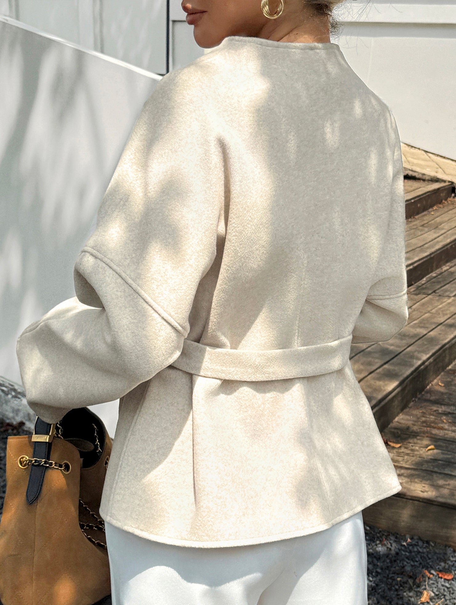 Lace-up long-sleeved suit jacket