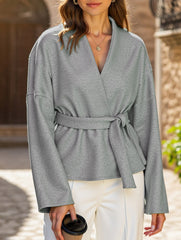 Lace-up long-sleeved suit jacket