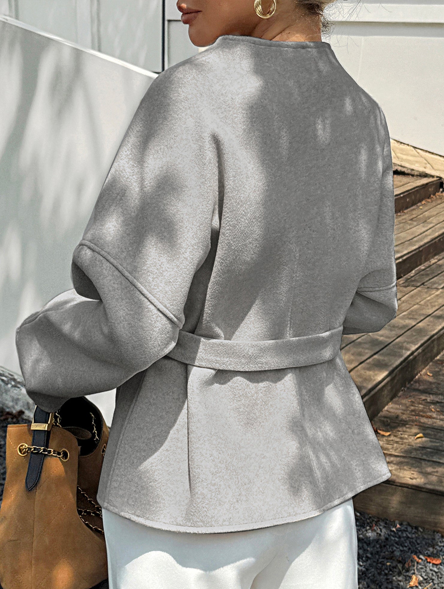 Lace-up long-sleeved suit jacket