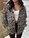 Camouflage long-sleeved zip-up jacket