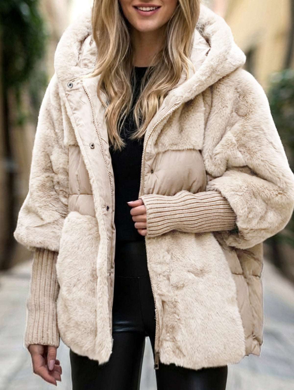 Loose-fitting new patchwork down cotton coat