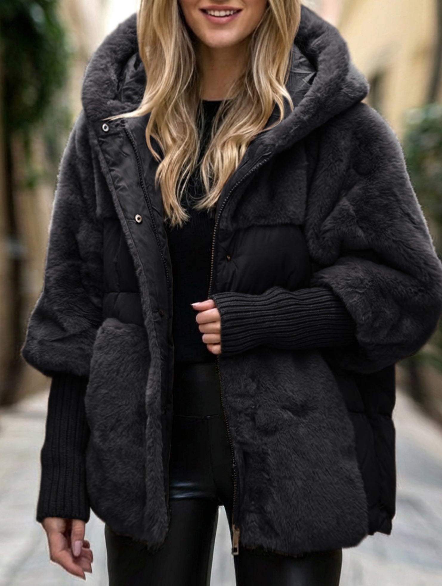 Loose-fitting new patchwork down cotton coat