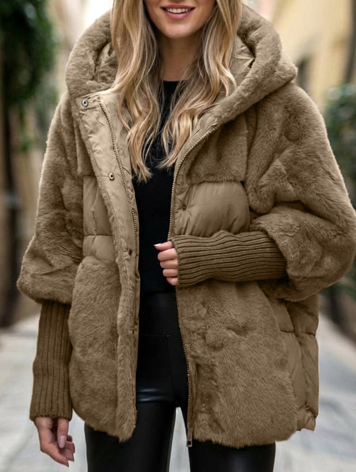 Loose-fitting new patchwork down cotton coat