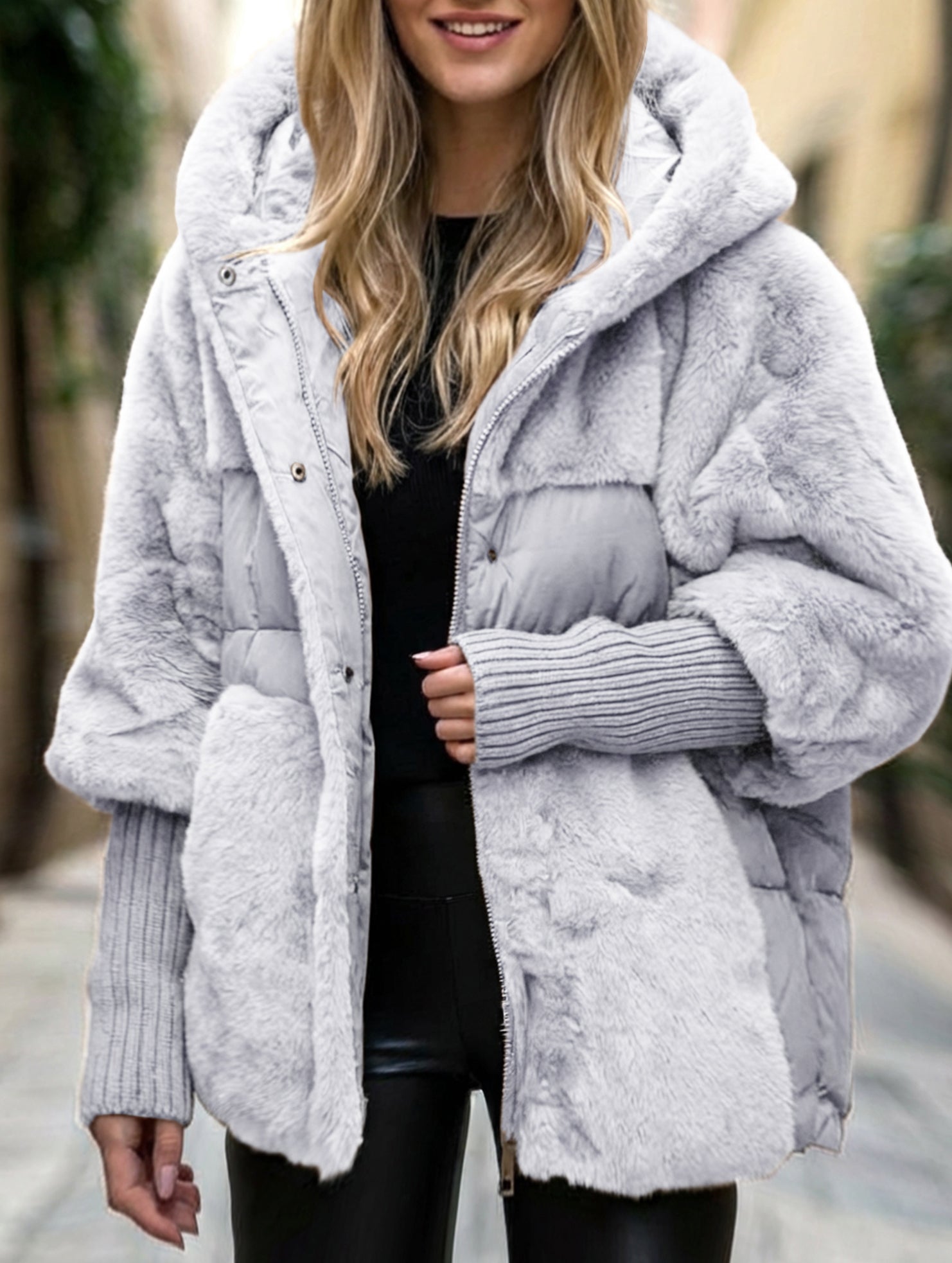 Loose-fitting new patchwork down cotton coat