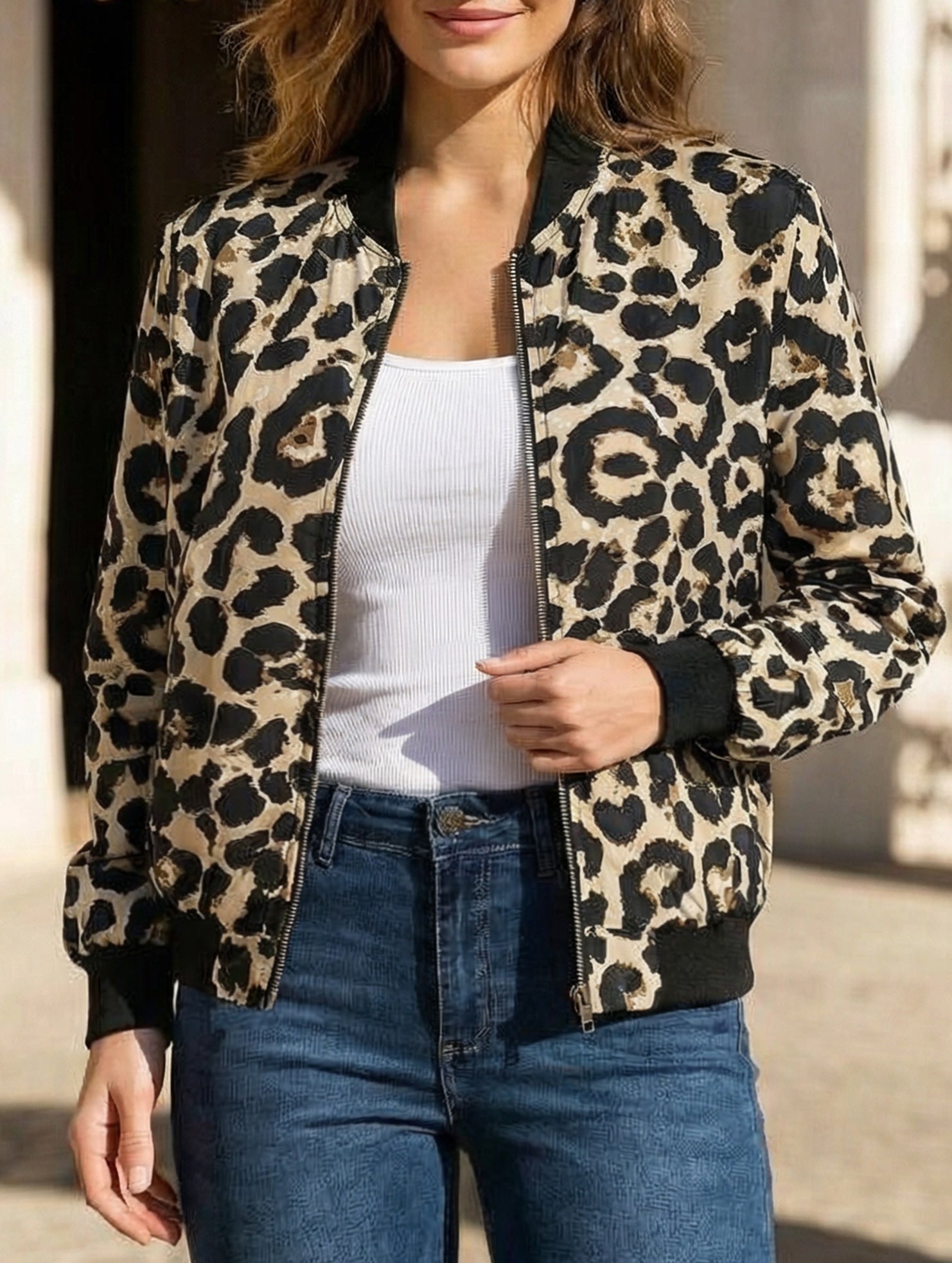 Stylish solid color patchwork lightweight jacket