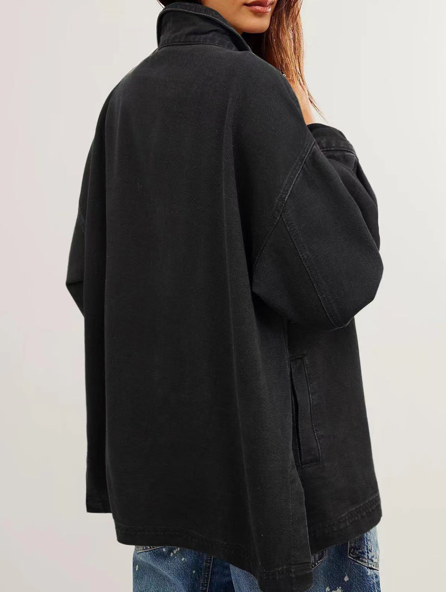 Women's button-down fashion casual denim jacket_CWOJA01695