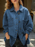 Women's button-down fashion casual denim jacket_CWOJA01695