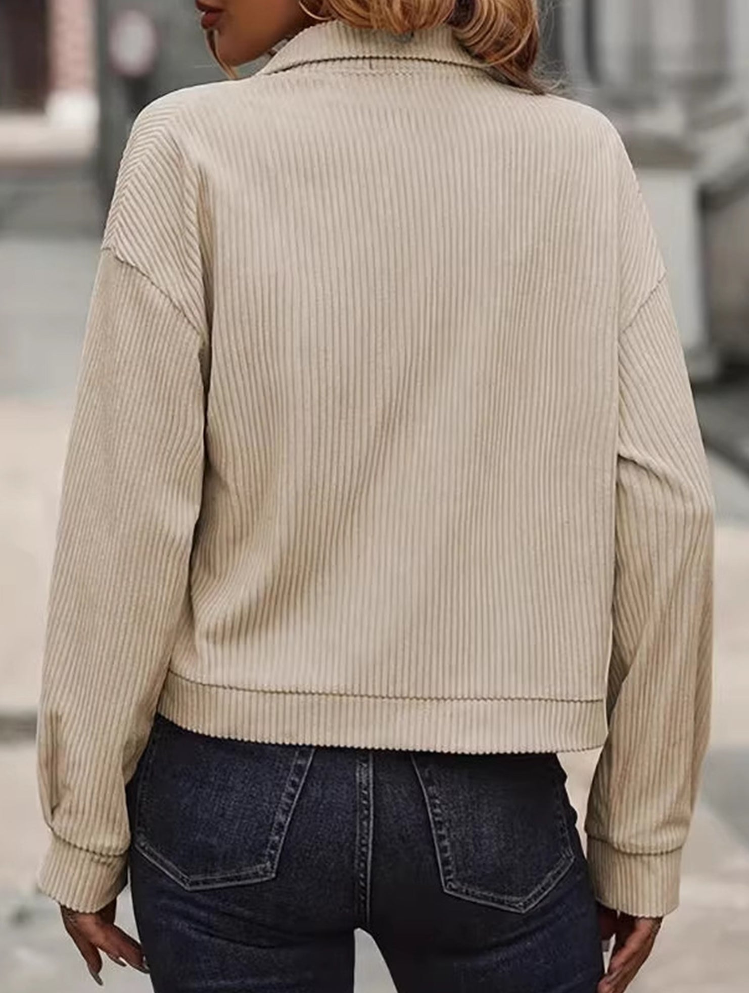 Corduroy Lapel Button Casual Versatile Jacket