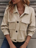 Corduroy Lapel Button Casual Versatile Jacket