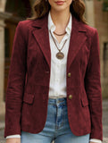 Vintage Cropped Jacket with Metal Buttons