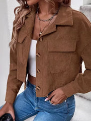 Vintage Corduroy Cropped Blazer Style Jacket