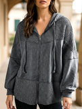 Color Block Hooded Washed Drawstring Jacket_CWOJA01826