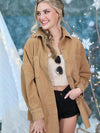 LOOSE FIT CORDUROY SHIRTS JACKET SHACKET - Doublju