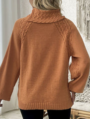 Straight-cut floral turtleneck sweater