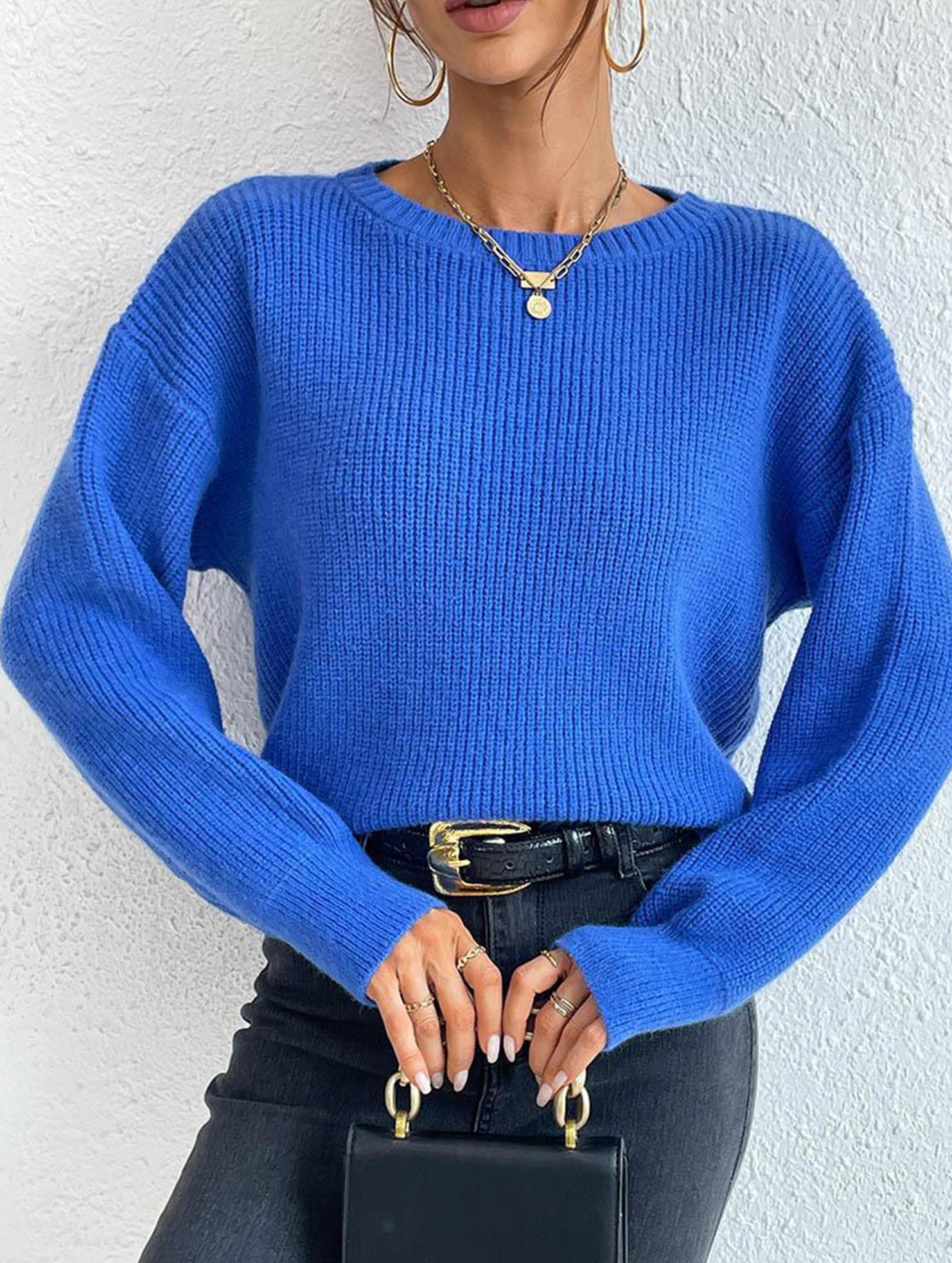 Warm loose long-sleeved sweater