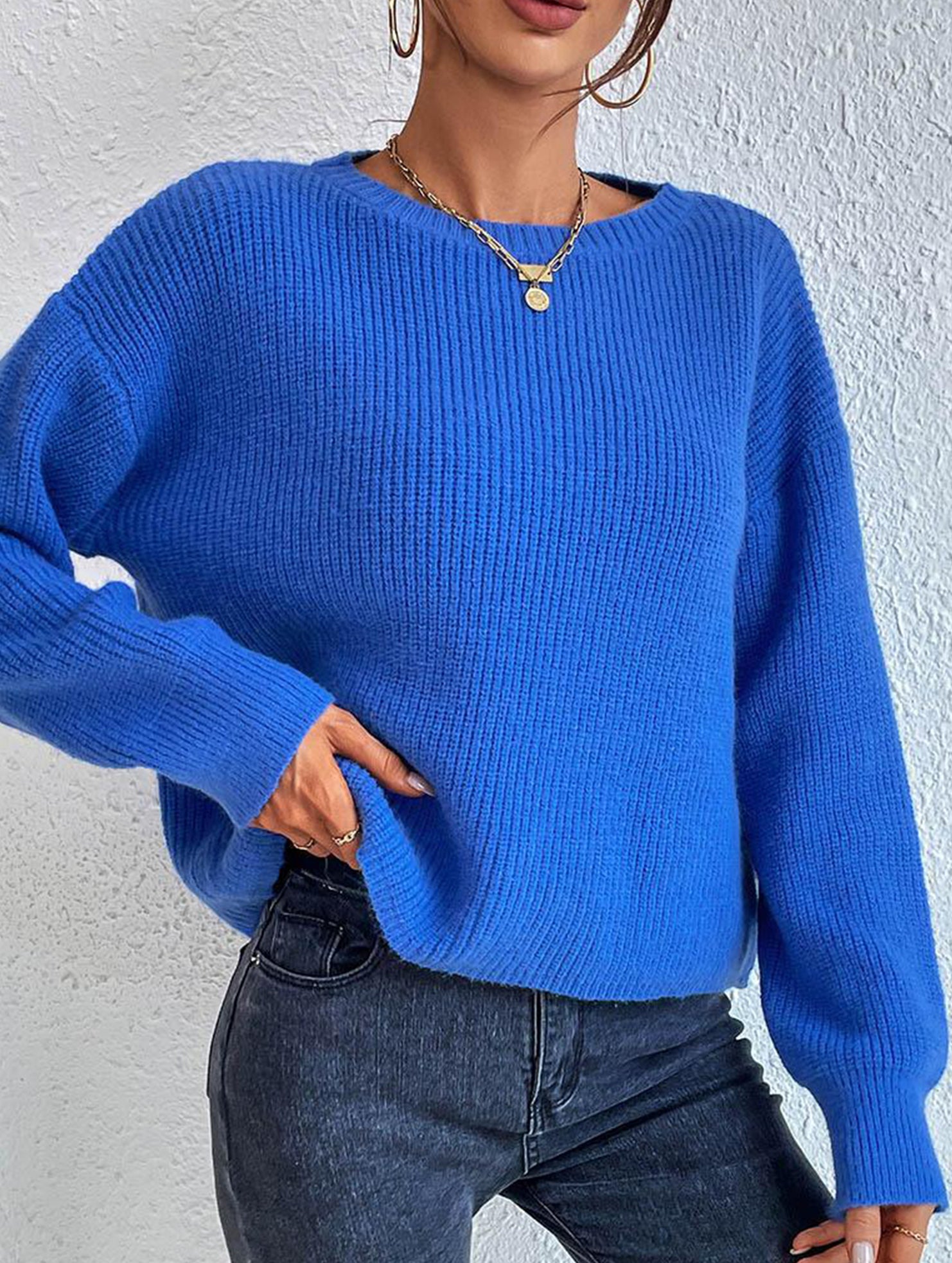 Warm loose long-sleeved sweater