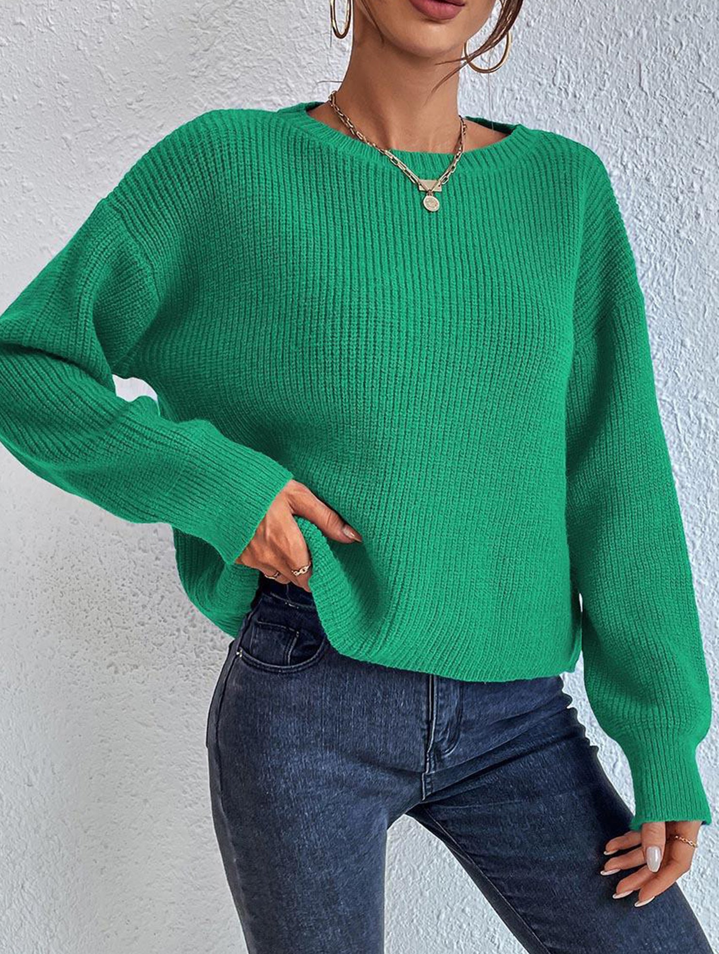 Warm loose long-sleeved sweater