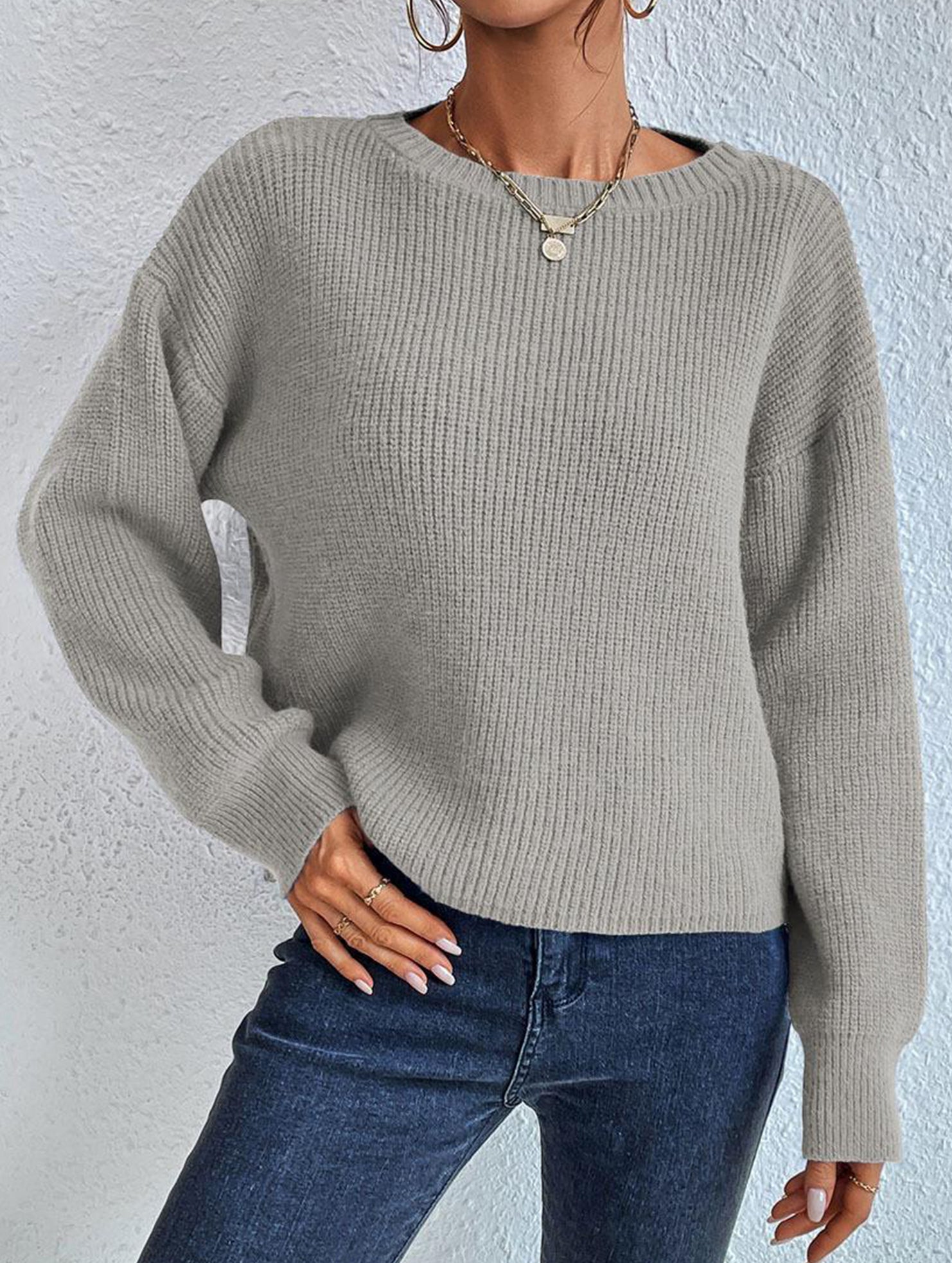 Warm loose long-sleeved sweater