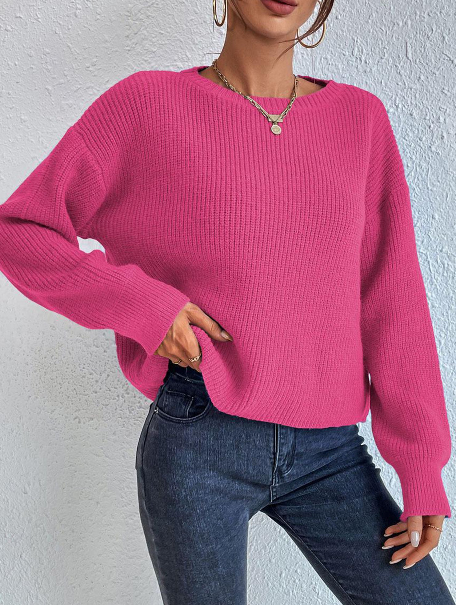 Warm loose long-sleeved sweater