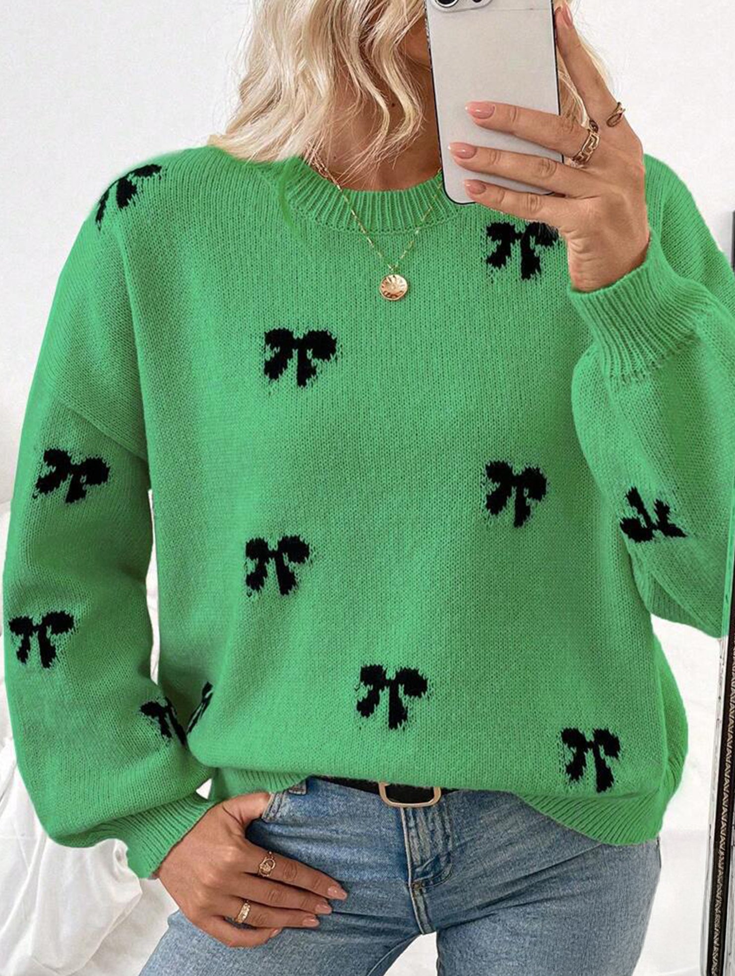 Fashionable new style pullover bow sweater