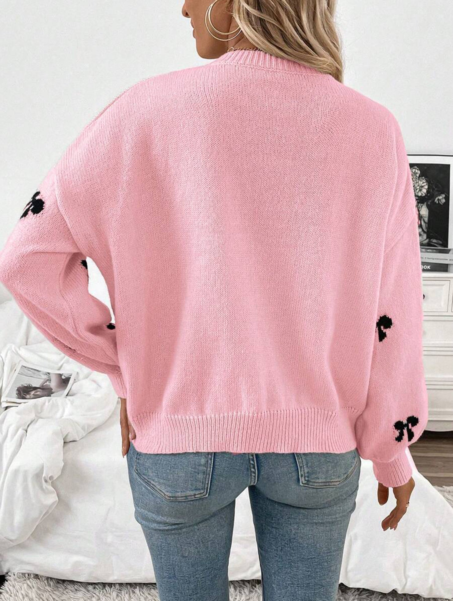 Fashionable new style pullover bow sweater