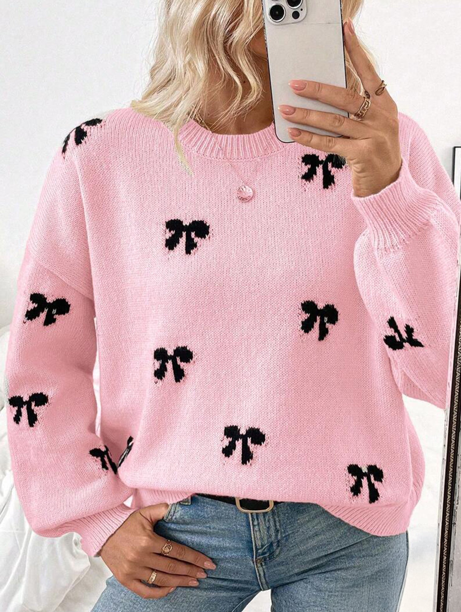 Fashionable new style pullover bow sweater
