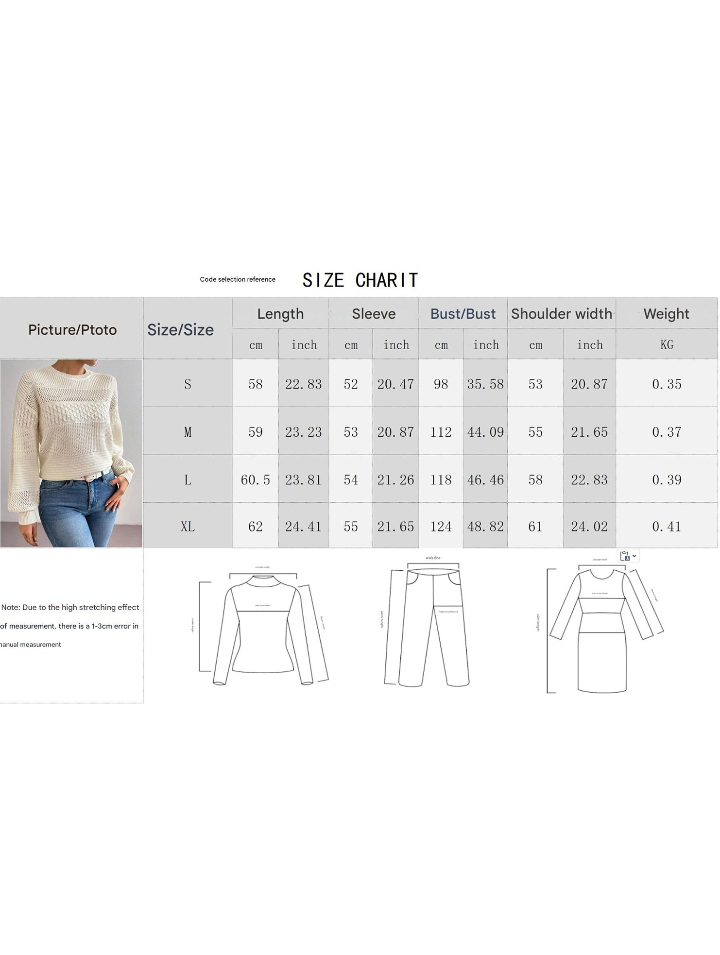 Simple hollow long-sleeved sweater