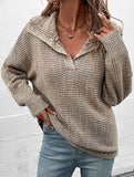 Casual long-sleeved lapel sweater