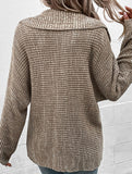 Casual long-sleeved lapel sweater