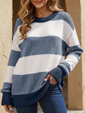 Loose contrast striped sweater
