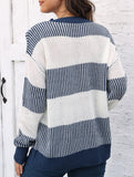 Loose contrast striped sweater