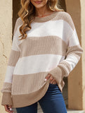 Loose contrast striped sweater