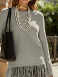 Fashionable loose tassel sweater