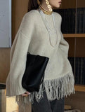 Fashionable loose tassel sweater
