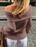 Solid color long-sleeved T-shirt sweater