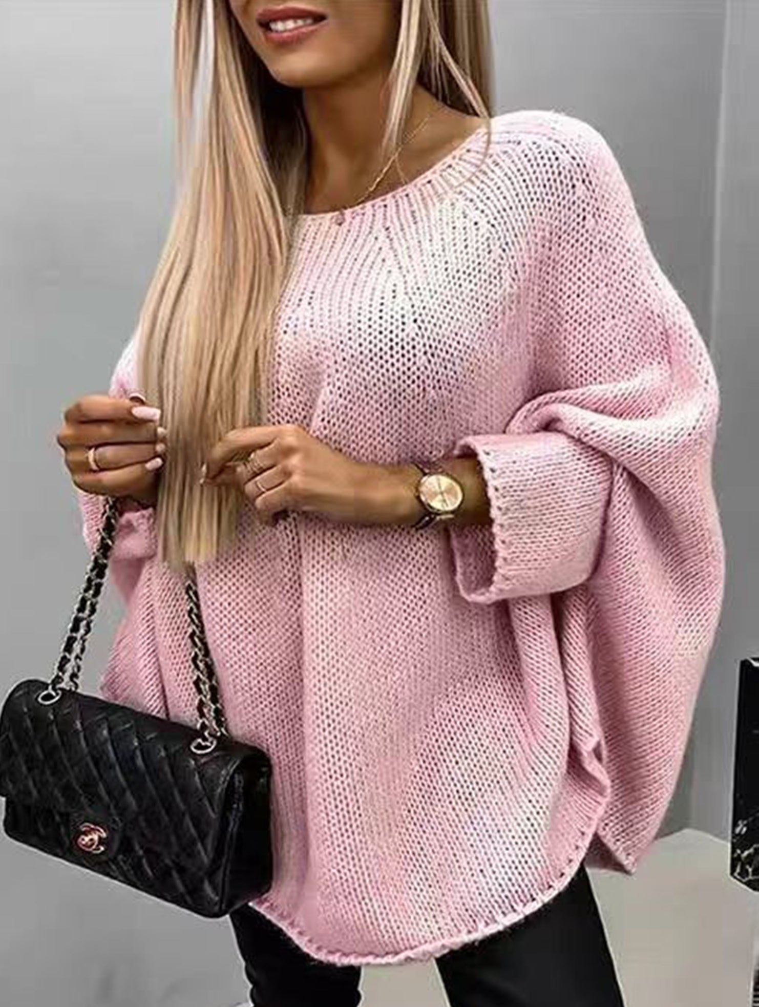 Fashionable knitted shawl sweater
