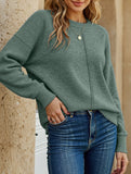 Casual pullover solid color sweater